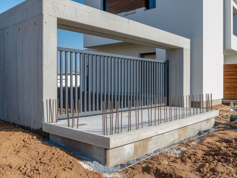 Fundament zbrojony pod bramę przesuwną