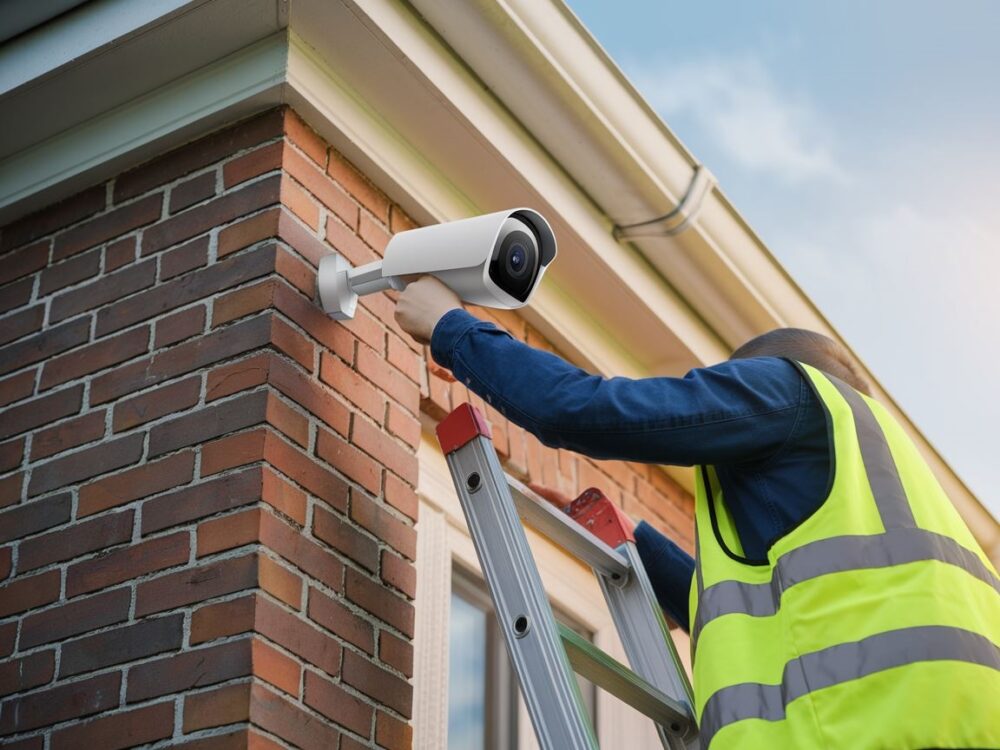 Proces instalacji kamery na ścianie zewnętrznej