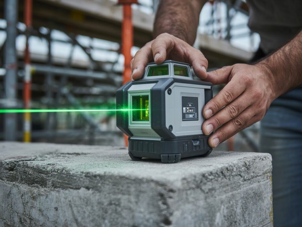 czerwone linie laserowe na ścianie