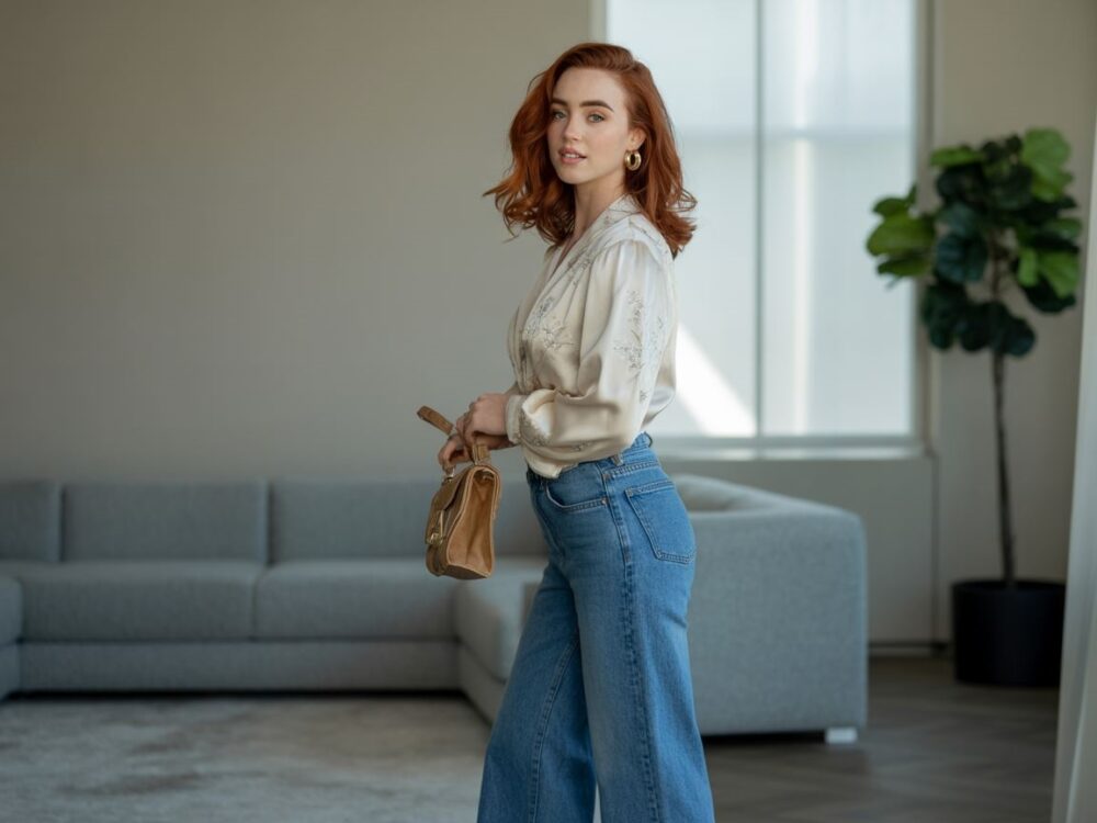 modna bluzka i dzwony